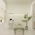 Modern Beauty Hair Salon Interior With White Reception Desk Soft Lighting And Decorative Plants