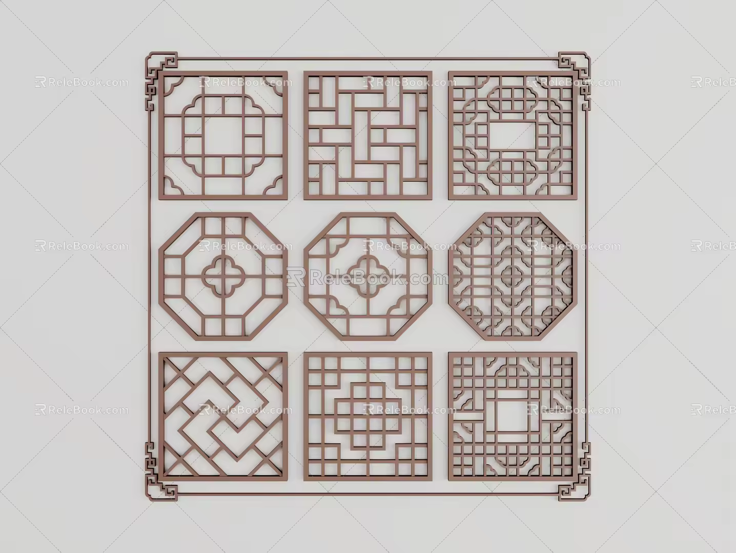 flower-cut window 3d model