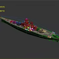 Vintage Warship 3D Model With Detailed Structure