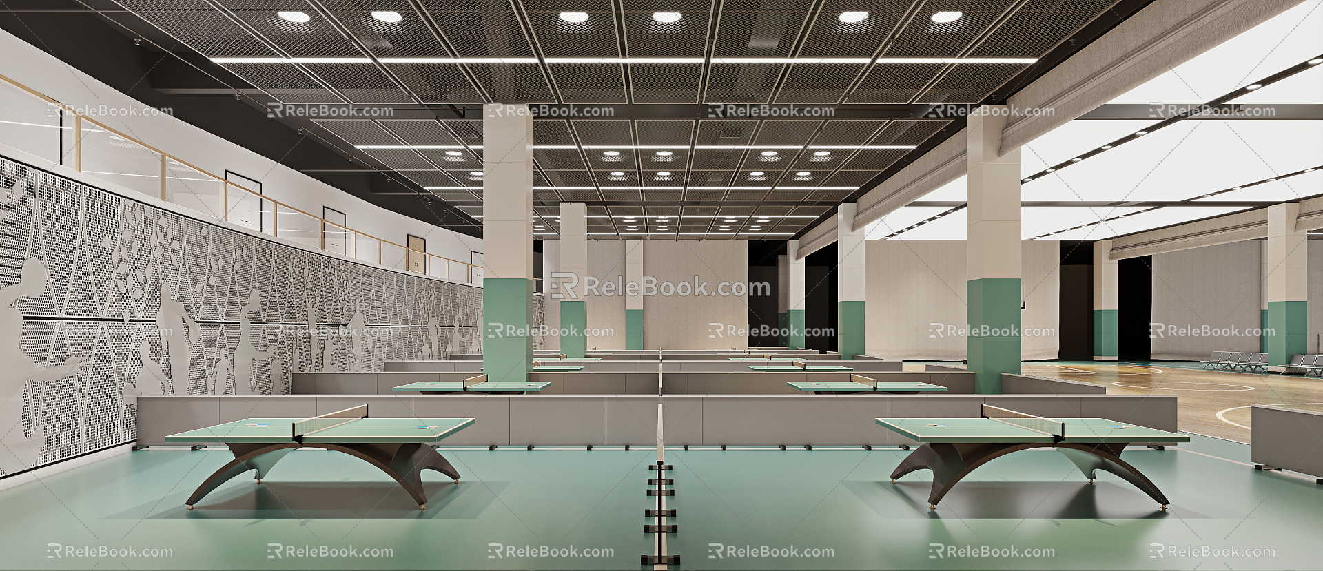 modern table tennis hall table tennis 3d model