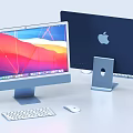 Modern Apple Desktop Computer With Monitor Keyboard Mouse And Sleek Design
