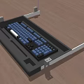 Desk computer keyboard drawer rack 3d model