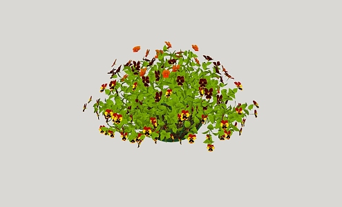 Modern vine green plant hanging plant 3d model