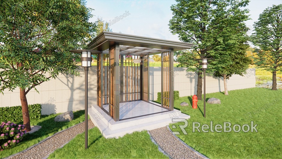 Courtyard gazebo SU model model