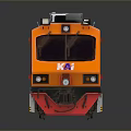 Modern Electric Train With Orange Blue Livery And Streamlined Exterior Design