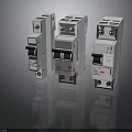 Three White Circuit Breakers Essential Hardware Tools for Electrical Safety Applications 3d model