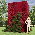 Deep Rose Red Shape Cloth Mantle Natural Floral Wedding 3d model