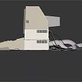 Vintage Computer System With Monitor Keyboard Mouse And External Storage Drives