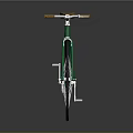 Stylish Green Bicycle With Brown Saddle And Beige Wheels Classic Design