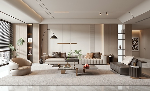 modern living room 3d model