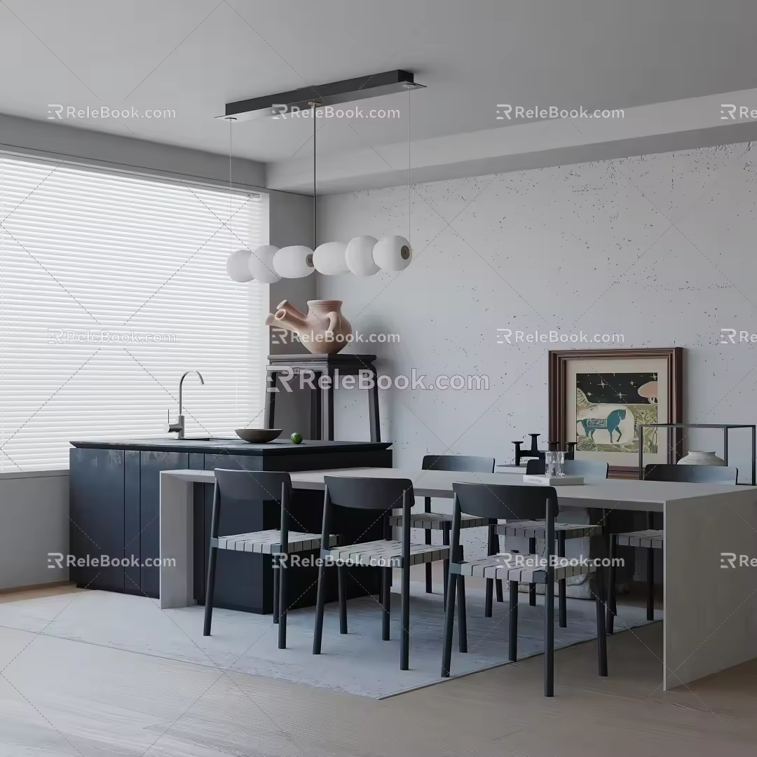Modern table combination 3d model