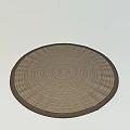 Woven Round Rugs in Dark Gray Light Gray and Blue on Wooden Floor