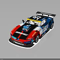 Red White Blue Race Car With Number 88 SWISSMOTE Livery And Rear Wing