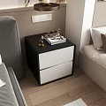 Modern bedside table decoration 3d model