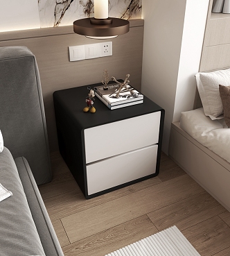 Modern bedside table decoration 3d model