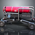 Practical Red EAT 250 Mobile Utility Cart With Wheels And Metal Frame For Home
