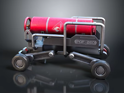 Practical Red EAT 250 Mobile Utility Cart With Wheels And Metal Frame For Home 3d model