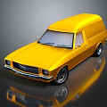 Yellow Classic Van With Retro Exterior Design And Shiny Yellow Finish
