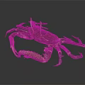 Detailed Artistic Crab With Green Shell And Purple Spotted Legs