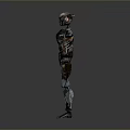 Silver Metallic Humanoid Robot With Outstretched Arms And Mechanical Structure