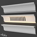 White Architectural Decorative Moldings Featuring Lighting And Groove Design For Interior