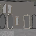 Various Stylish Mirrors with Unique Shapes and Modern Designs on Wall