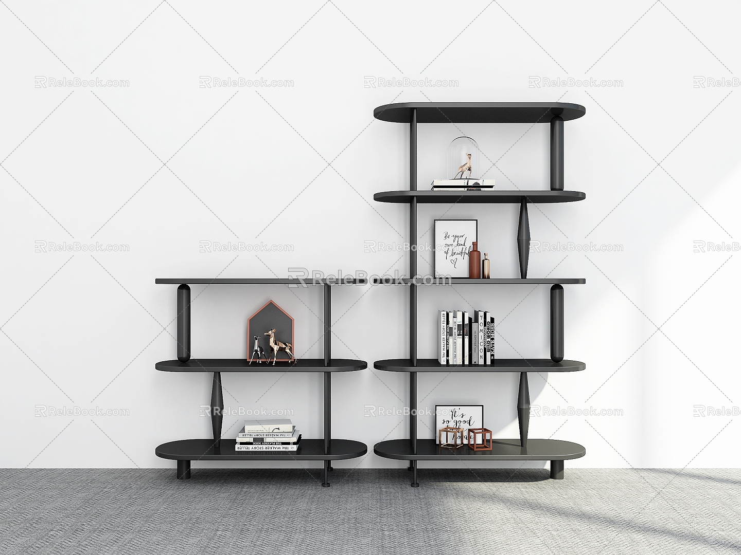 Bookshelf Bookshelf Ornaments Bookshelf Decorative Storage Rack Decorative Rack Bookshelf Shelf 3d model