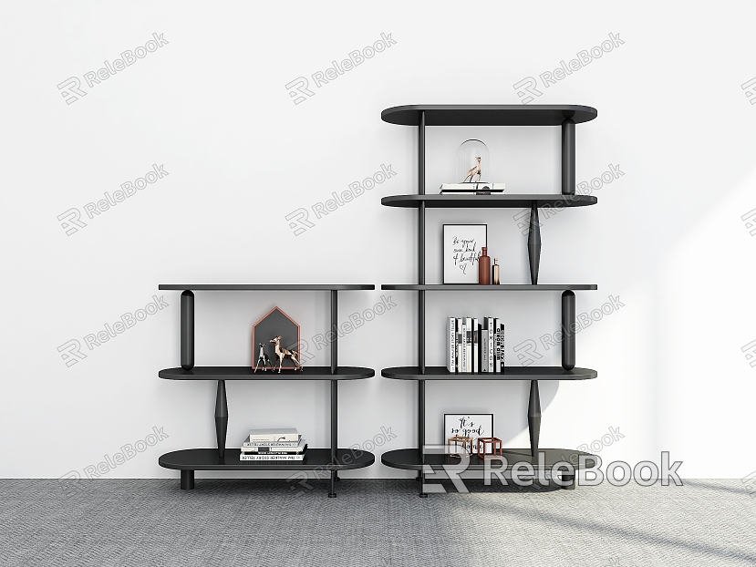 Bookshelf Bookshelf Ornaments Bookshelf Decorative Storage Rack Decorative Rack Bookshelf Shelf model