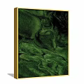 Green Abstract Paintings With Golden Patterns And Gold Frames For Home Decor 3d model