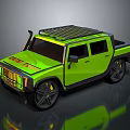 Green Pickup Truck Featuring Modern Design Roof Rack Large Wheels And Distinct Front Grille