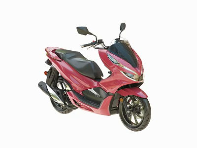 Modern Pink Scooter Motorcycle With Black Seat Rearview Mirrors And Sleek Design 3d model