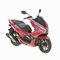 Modern Pink Scooter Motorcycle With Black Seat Rearview Mirrors And Sleek Design