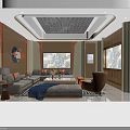 Modern KTV Interior Design With Large Screens Comfortable Seating And Decorative Lights 3d model