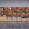 Modern Retail Display Shelves With Multiple Layers And Neatly Arranged Products