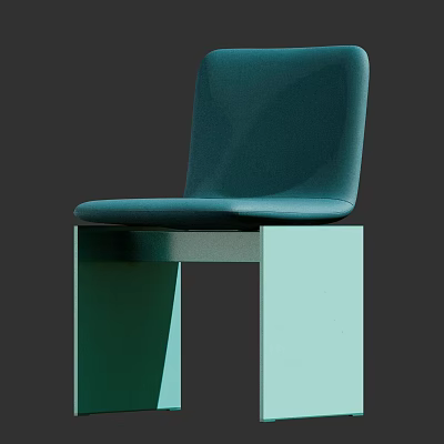 Modern Teal Leisure Chair With Simple Design And Upholstered Surface For Comfort 3d model