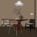 Quiet table and chair combination 3d model