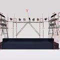 Heavy Duty Commercial Construction Equipment With Scaffolding Platform And Orange Banners