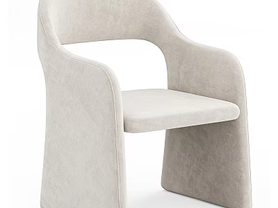 Modern Beige Single Chair With Sleek Design And Soft Velvet Upholstery 3d model