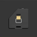 Modern Tech Inspired Black Square Decorative Ornament Set With Orange Line Accents And Yellow Stripes
