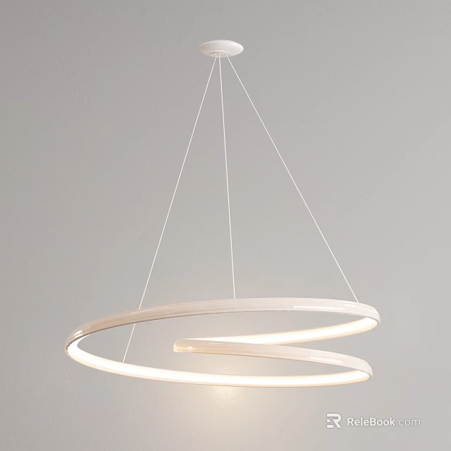 Modern White Double Ring Pendant Light With Sleek Circular Hanging Glowing Design 3d model 