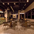 Modern Bar Interior Design With Stylish Counter Tables And Ambient Lighting