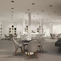 Modern Open Architectural Space With White Walls Glass Roof And Black Sculptures