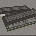 Modern Station Building with Glass Curtain Walls Black Roof and Open Plaza Area