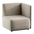 Comfortable Plush Cream Single Sofa With Modern Curved Armrest Design