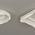 Modern White Ceiling Lights With Round And Square Design And Soft Lighting 3d model