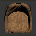 Quilted Light Brown Leather Chair With Modern Design And Black Metal Legs