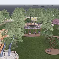 Modern Park Ecological Park Squirrel Paradise Large Ring Interactive Network Children's Mountain Activity Space 3d model