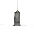 Vertical Ancient Stone Stele With Intricate Carved Texture And Historical Design
