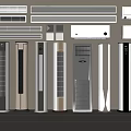 Various White Air Conditioner Fan Models Neatly Arranged In Modern