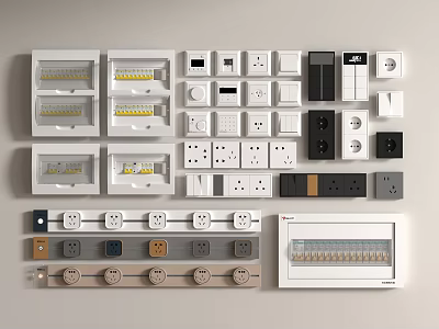 Switch switch track ground intelligent switch panel electric box 3d model